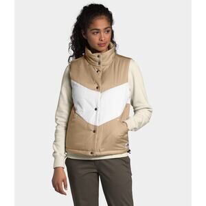 The North Face Sylvester Puffer Vest Size XL Women’s Tan White Winter Outerwear